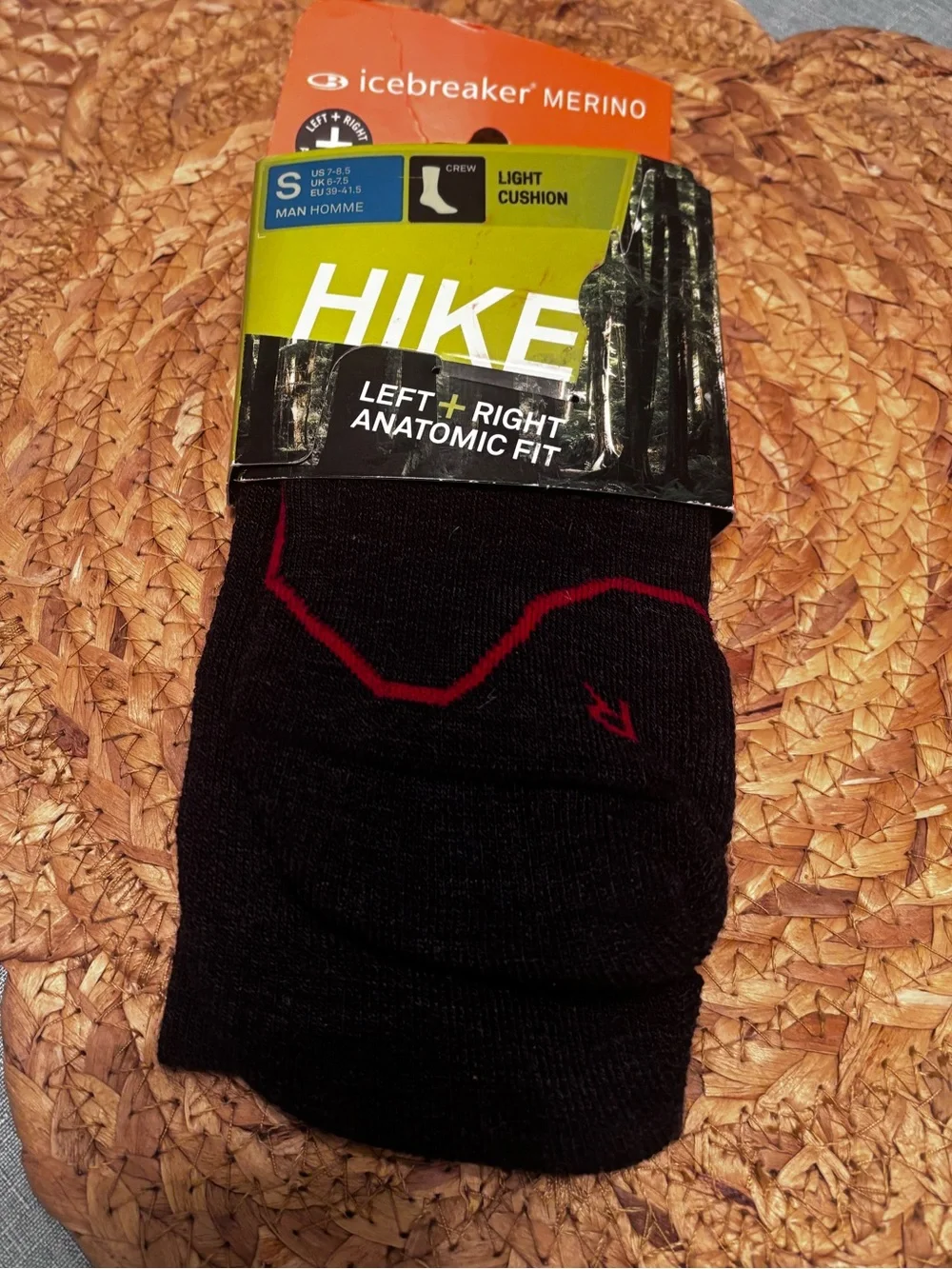 Icebreaker Merino Hike Light Cushion Hike Crew Men Socks Size Small 7-8.5